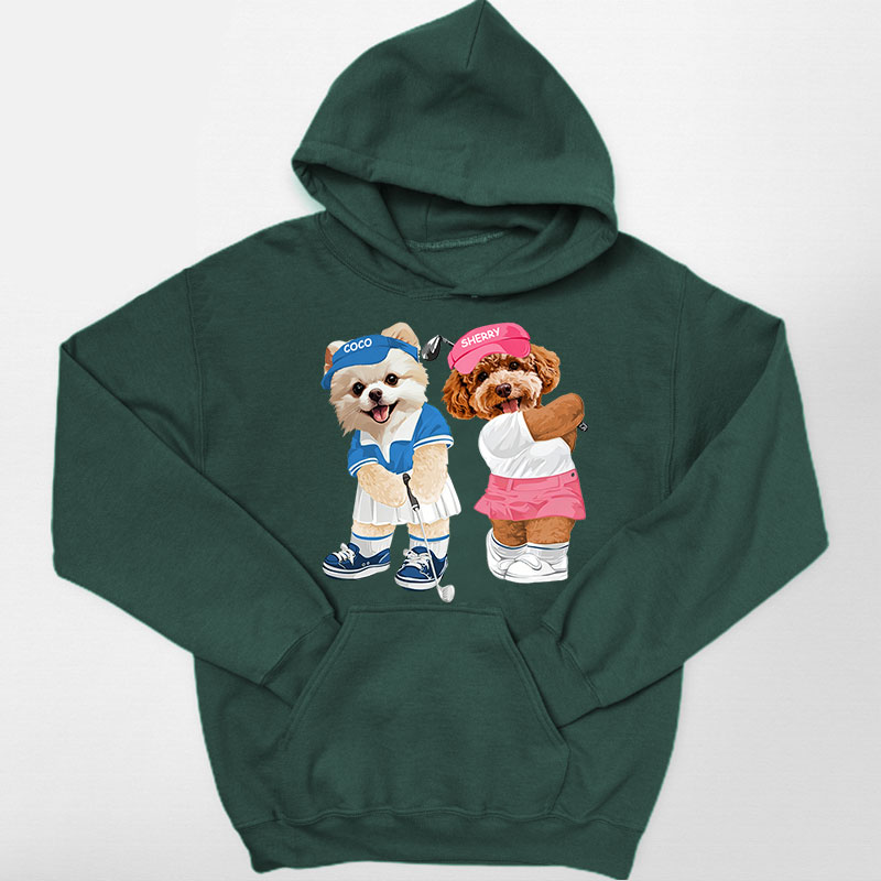 カスタムフワモコ部 　パーカー   ゴルフ大会  2頭デザイン26227-1