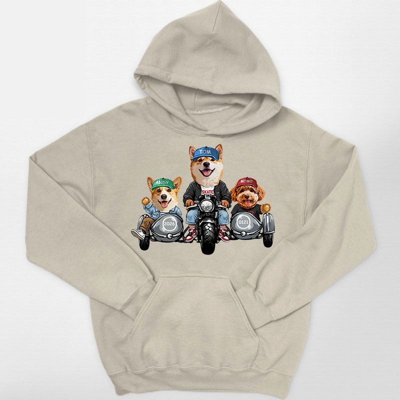 カスタムフワモコ部 　パーカー カップルバイク編  3頭デザイン 26121-11