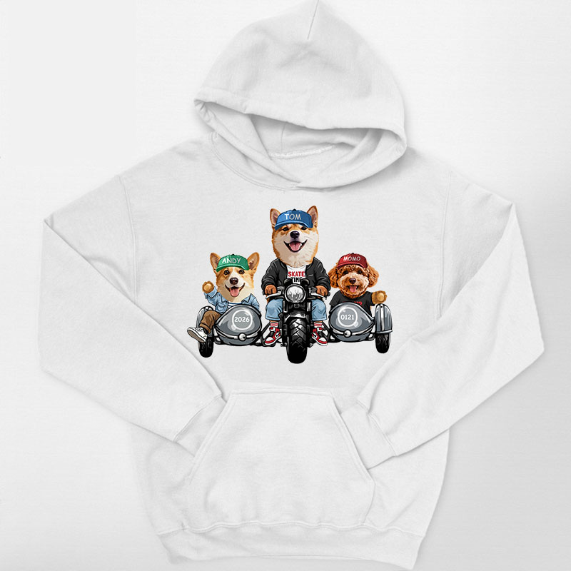 カスタムフワモコ部 　パーカー カップルバイク編  3頭デザイン 26121-11