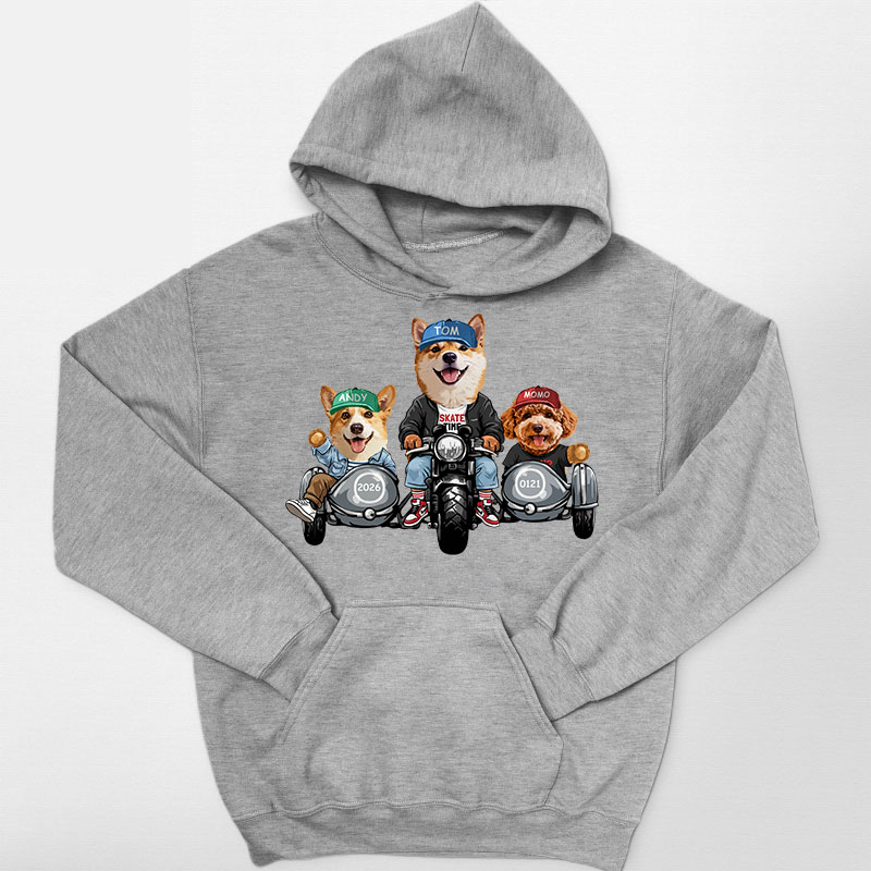 カスタムフワモコ部 　パーカー カップルバイク編  3頭デザイン 26121-11