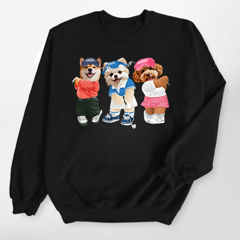 カスタムフワモコ部 　トレーナー   ゴルフスクワッド  3頭デザイン251222-4