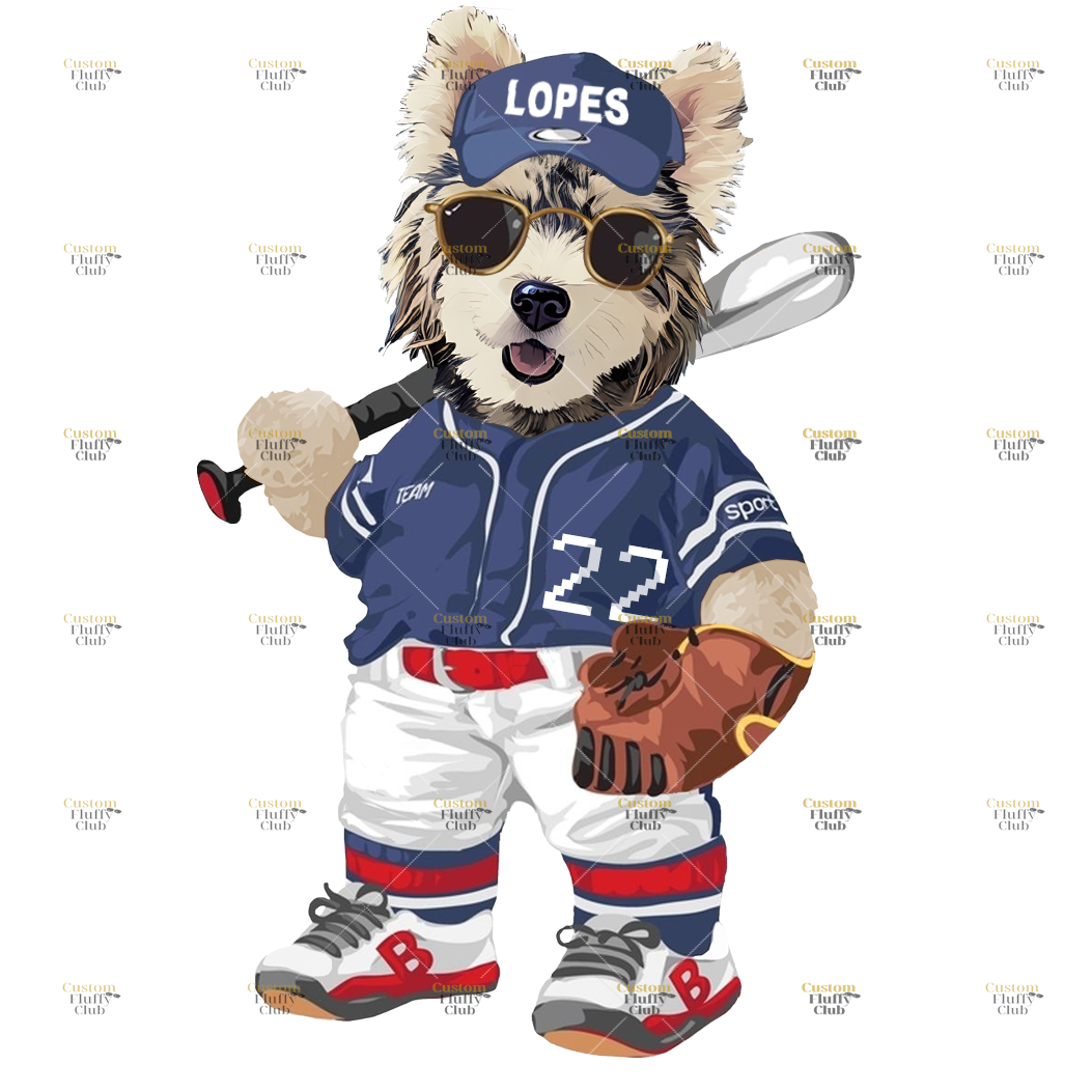 カスタムフワモコ部  プレミアムTシャツ  COOL野球  1頭デザイン 0417-3-2