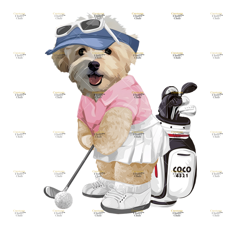 カスタムフワモコ部 　パーカー  ゴルフ  1頭デザイン0830-2-2