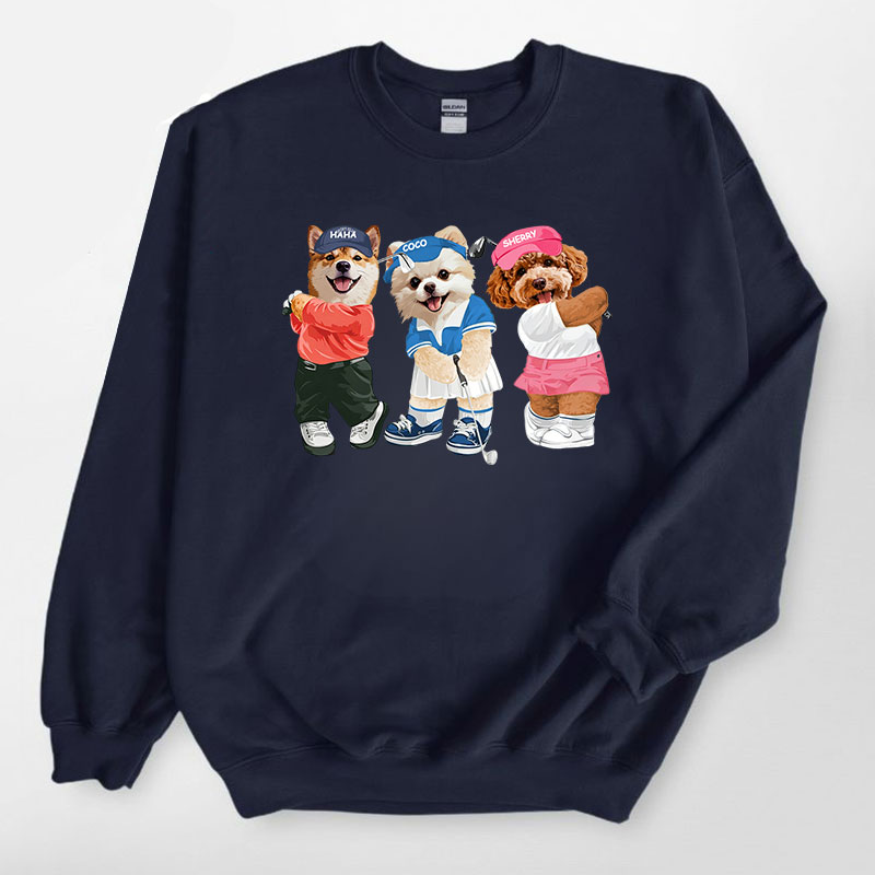 カスタムフワモコ部 　トレーナー   ゴルフスクワッド  3頭デザイン251222-4