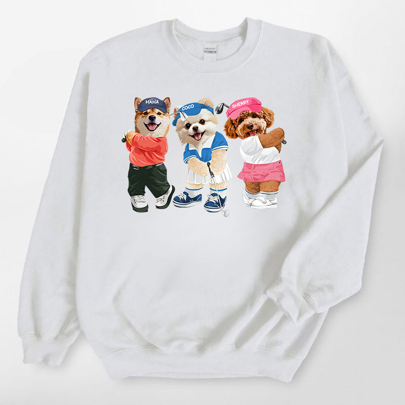 カスタムフワモコ部 　トレーナー   ゴルフスクワッド  3頭デザイン251222-4