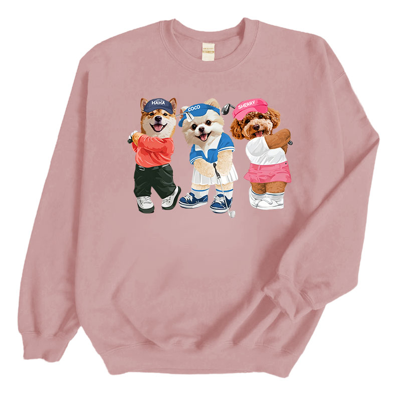 カスタムフワモコ部 　トレーナー   ゴルフスクワッド  3頭デザイン251222-4