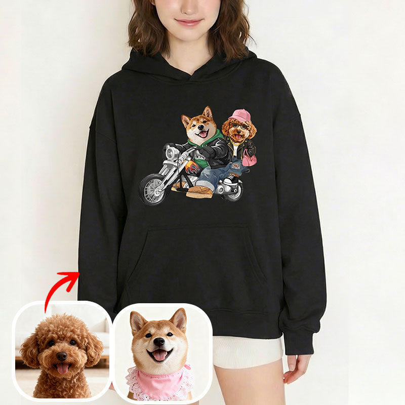 カスタムフワモコ部 　パーカー カップルバイク編  2頭デザイン 26121-10