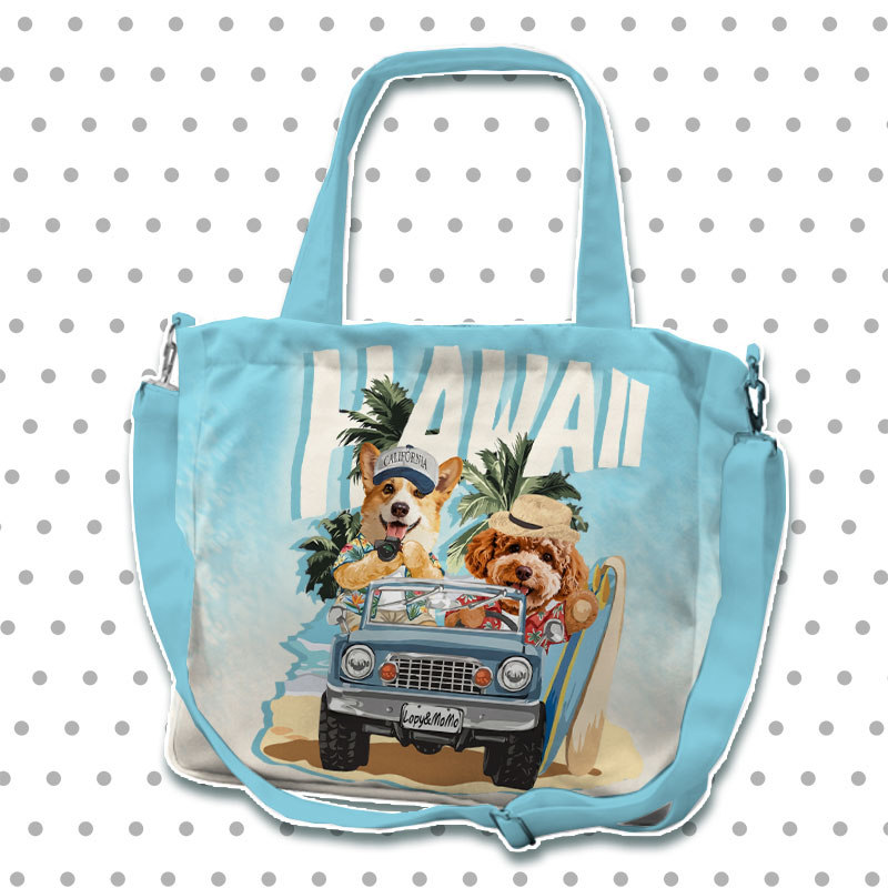 カスタムフワモコ部  2way ショルダートートバッグ Hawaii Puppy Road Trip 260611-3