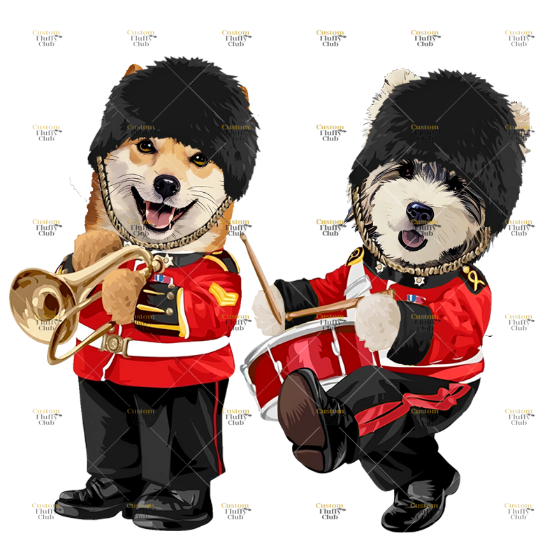 カスタムフワモコ部  プレミアムTシャツ London Music Show  2頭デザイン 0510-1-4