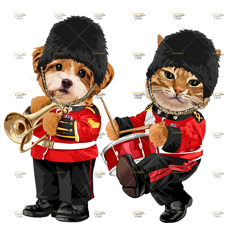 カスタムフワモコ部  プレミアムTシャツ London Music Show  2頭デザイン 0510-1-4