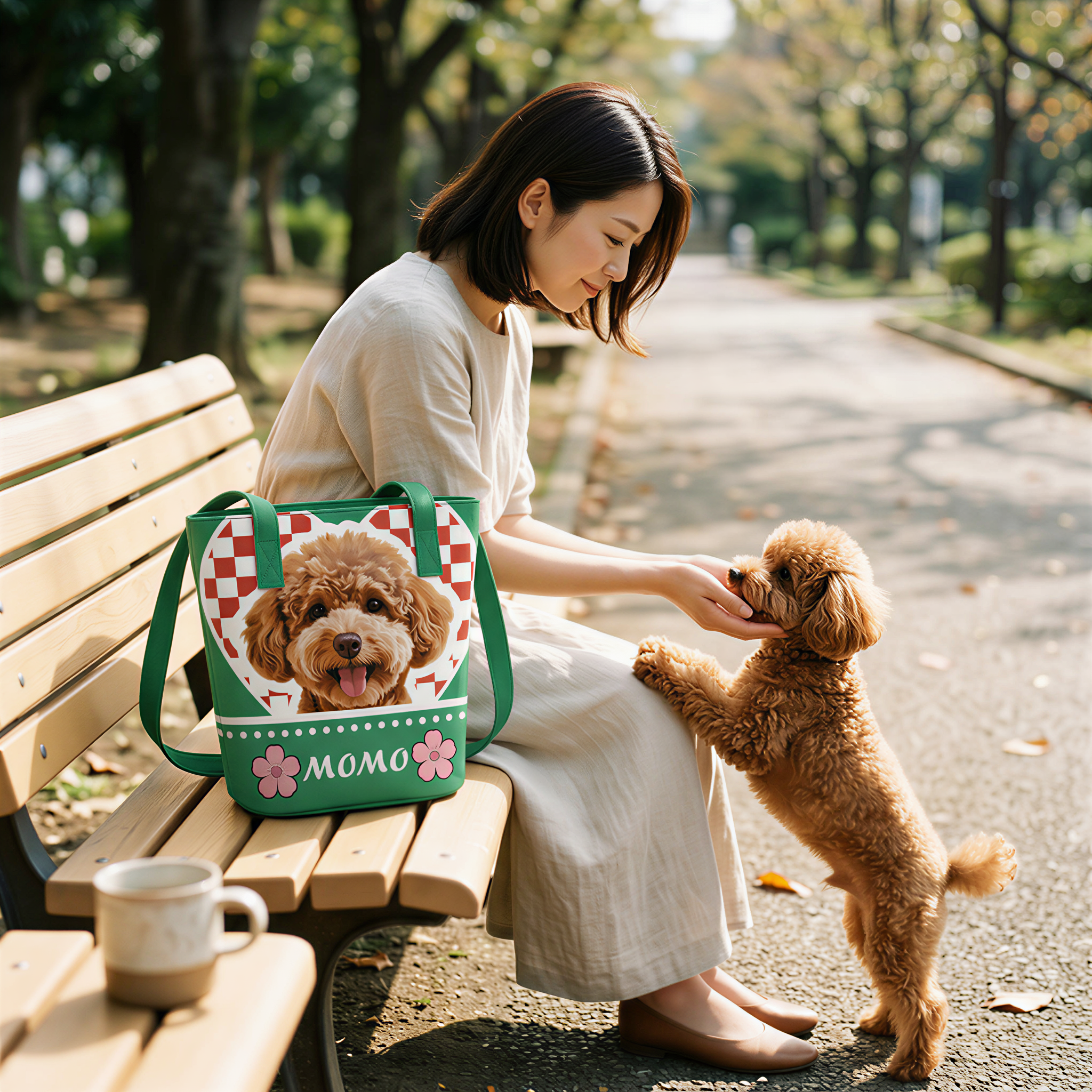 カスタムフワモコ部  バケットバッグ 【1頭デザイン】260401-2