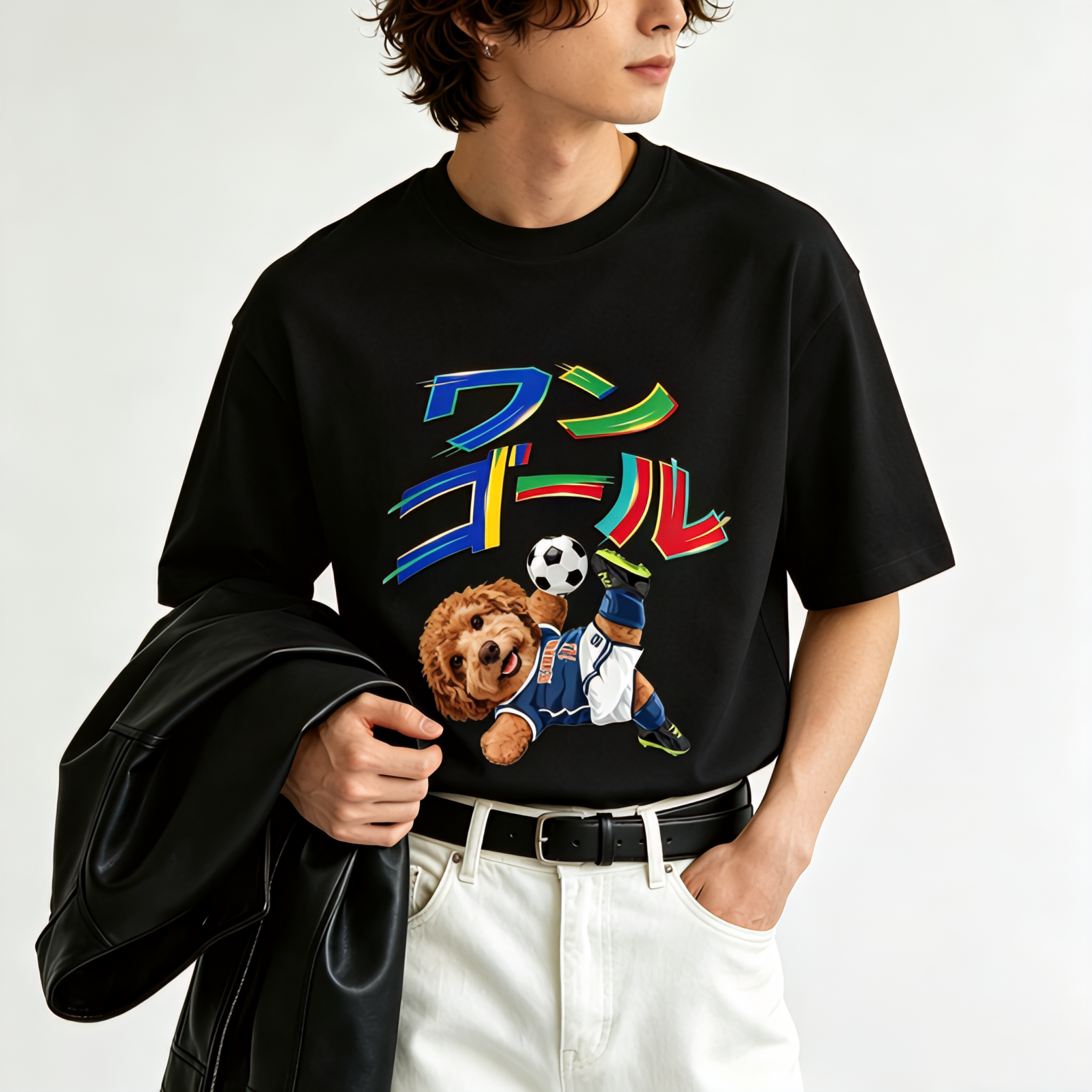 カスタムフワモコ部 ワンゴール！ プレミアムTシャツ  1頭デザイン 260520-9