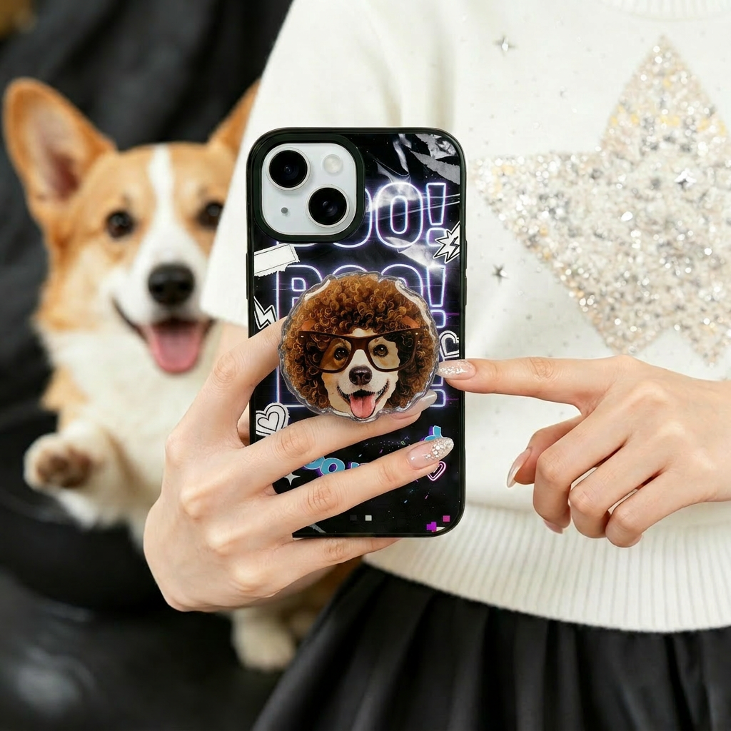 カスタムフワモコ部  MagSafe対応 耐衝撃マグケース【1頭デザイン】 260515-2