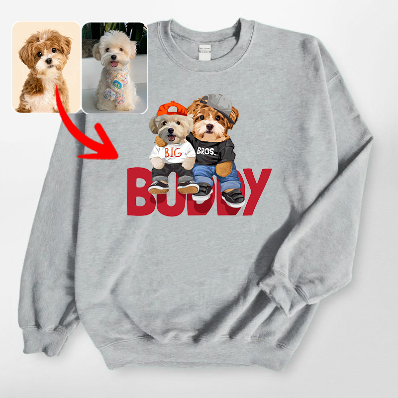 カスタムフワモコ部 　トレーナー  BUDDY 2頭デザイン210-2-1