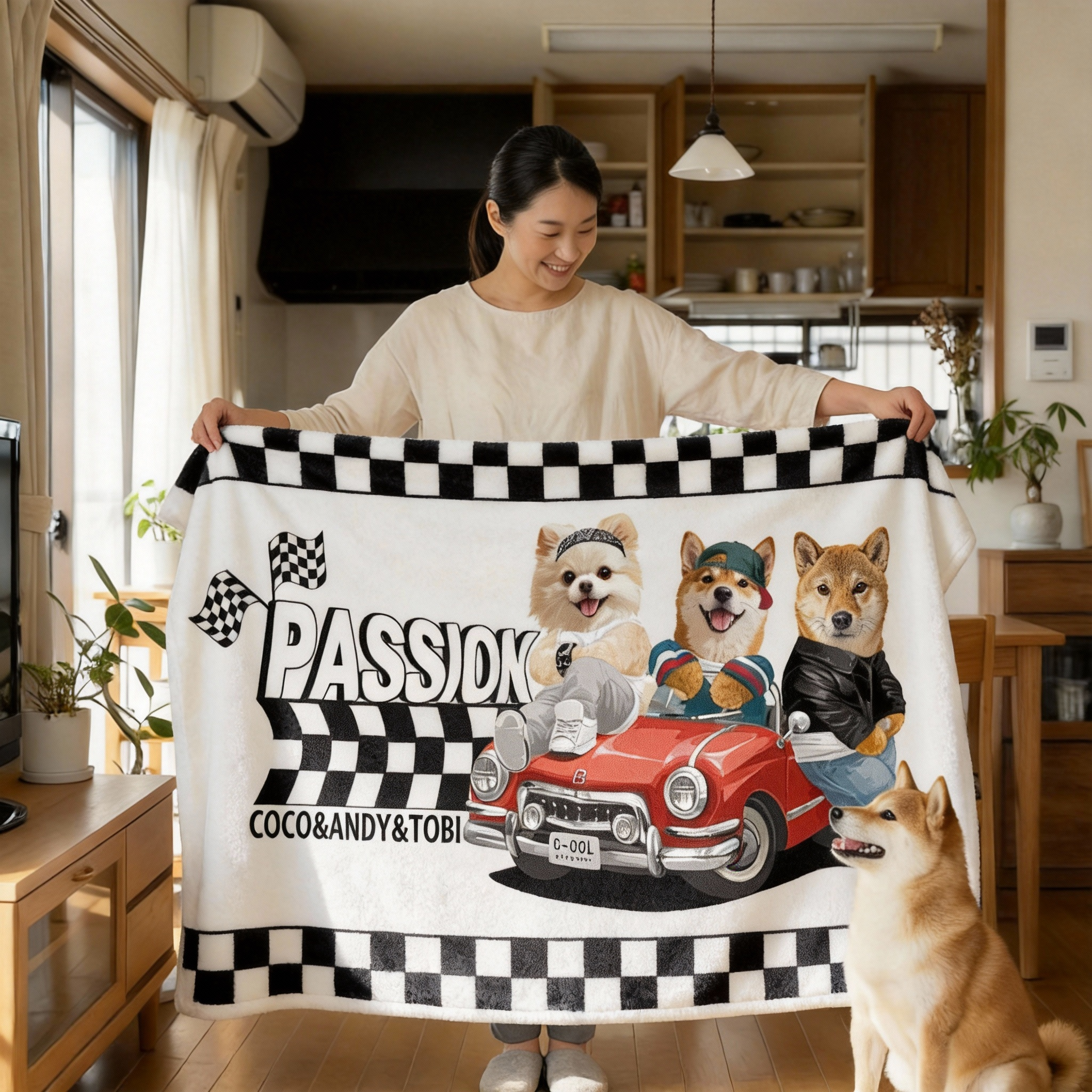 カスタムフワモコ部 　膝掛け ひざ掛け  一緒に旅行する  0417-4-2