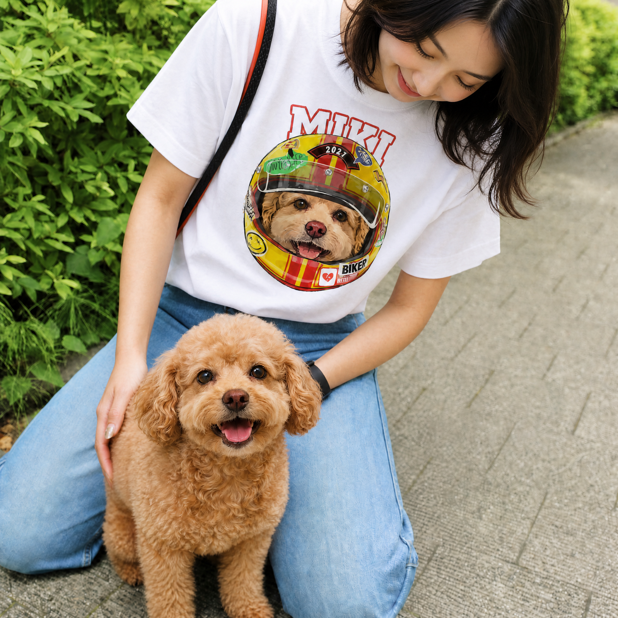 カスタムフワモコ部  レーサー プレミアムTシャツ  1頭デザイン 260520-2