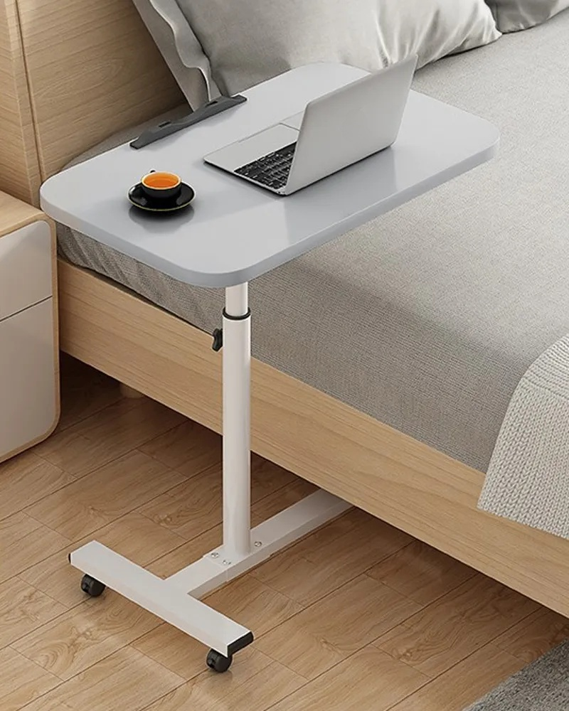 Adjustable mobile bedside table