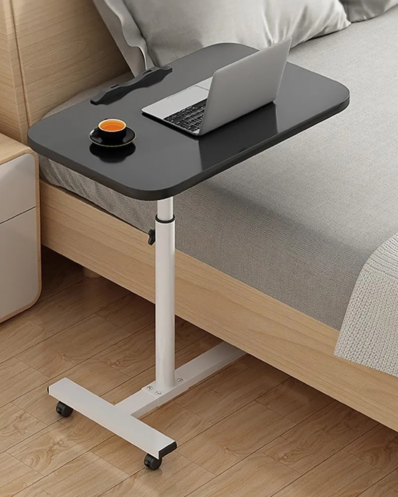 Adjustable mobile bedside table