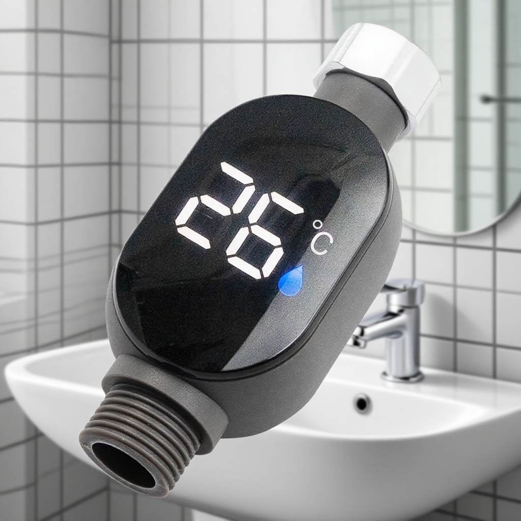 Smart Digital Shower Water Temp Display: High-Precision LED Monitor with Easy-Change Battery, Waterproof for Baby Bath Safety