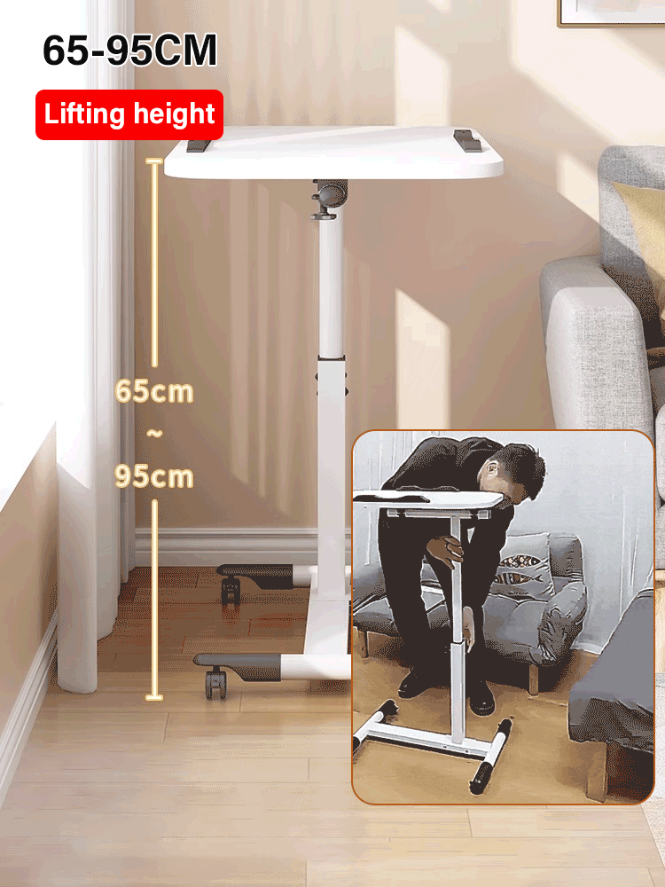 Adjustable mobile bedside table