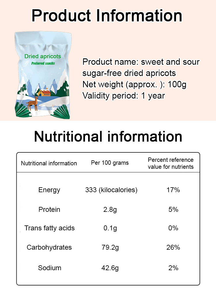 Sweet and sour sugar-free dried apricots