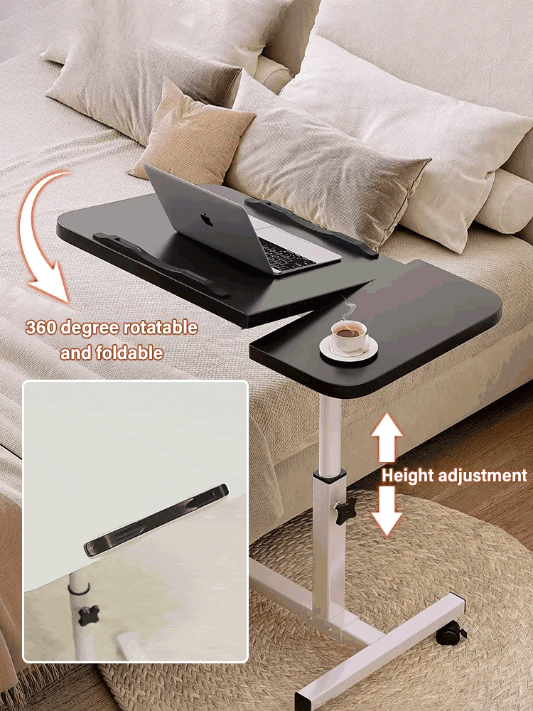Adjustable mobile bedside table