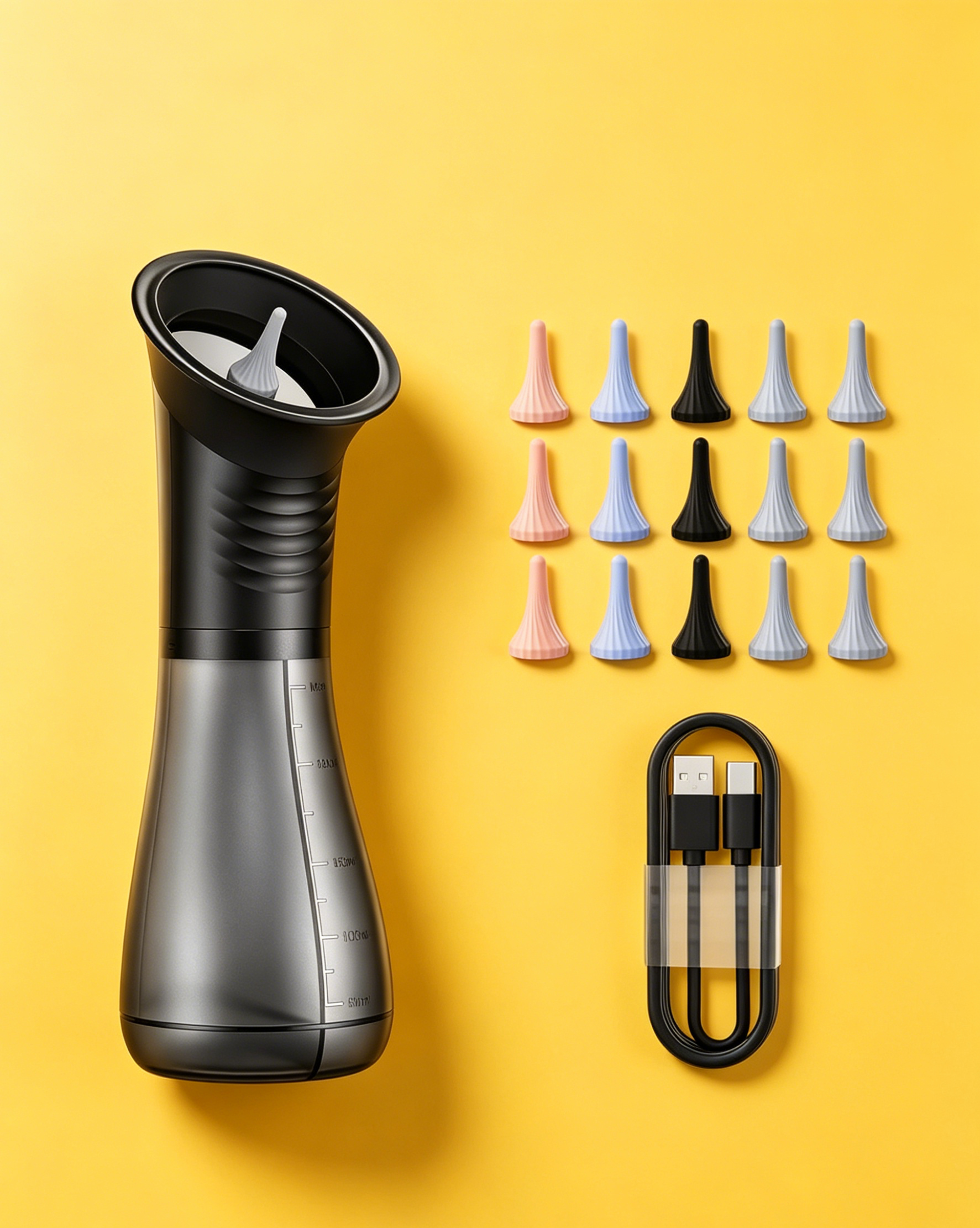 Manual Ear Cleaner | Portable Ear Flushing Kit | Water Earwax Removal Tool | Safe Ear Washer | Replaceable Silicone Tip | Home Ear Irrigation System | Ear Hygiene Device