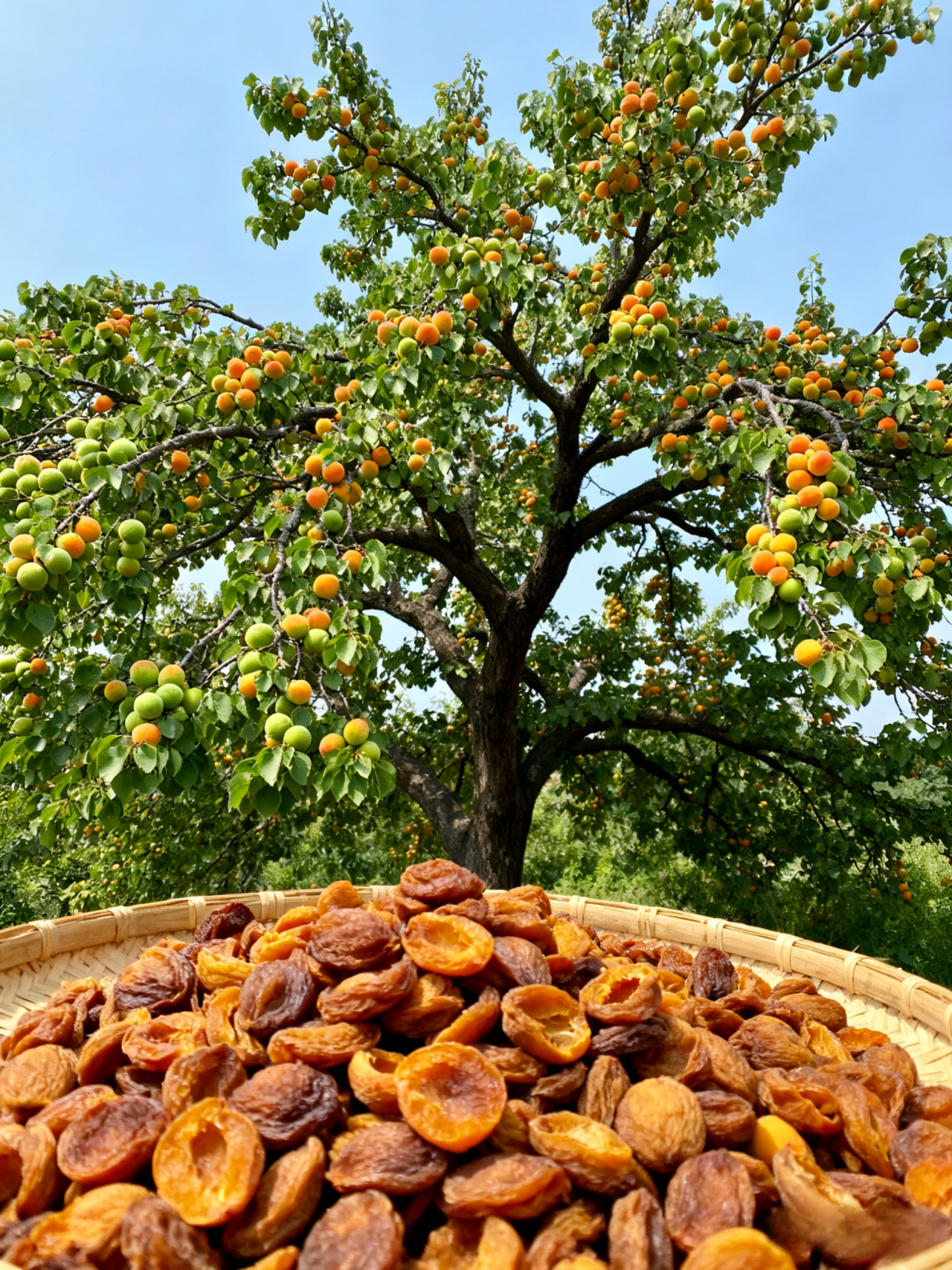 Sweet and sour sugar-free dried apricots