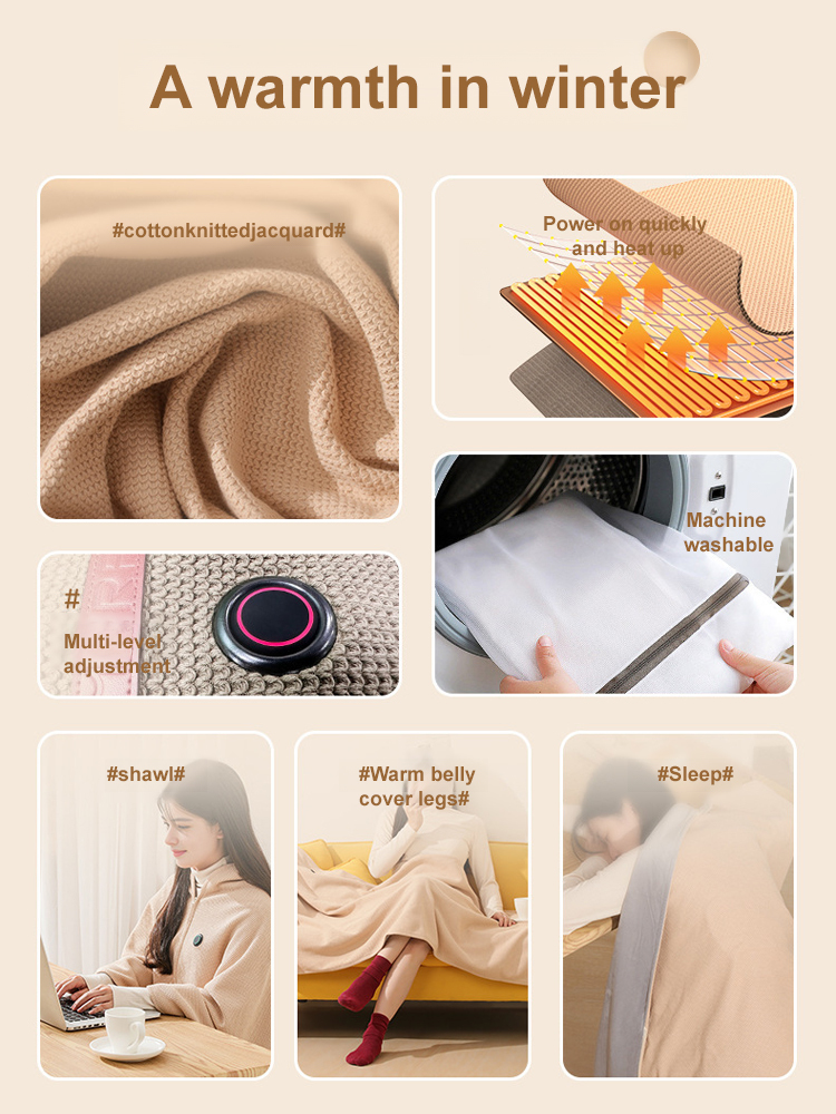 USB Heated Graphene Warming Blanket,Heated Shawl