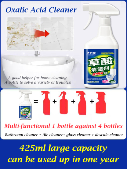 Multi-effect decontamination and descaling oxalic acid cleaner