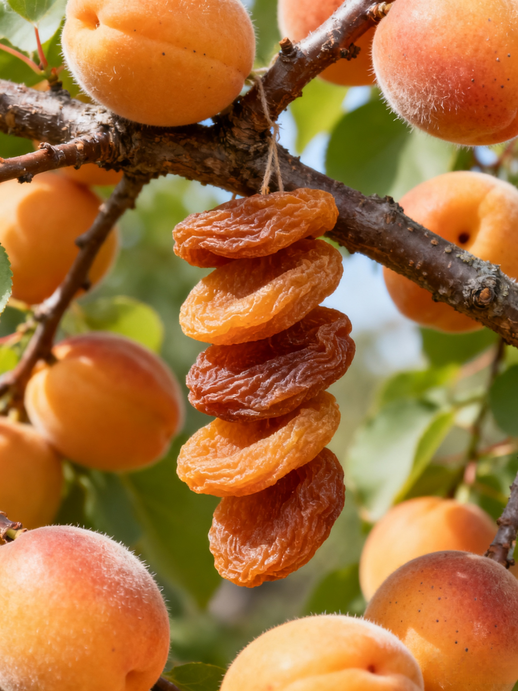 Sweet and sour sugar-free dried apricots