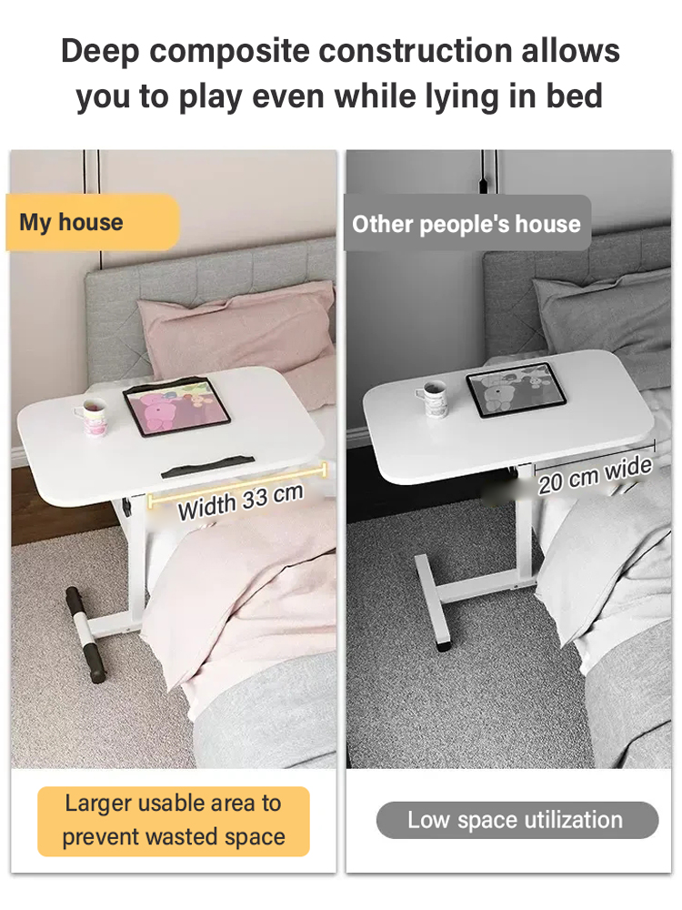 Adjustable mobile bedside table