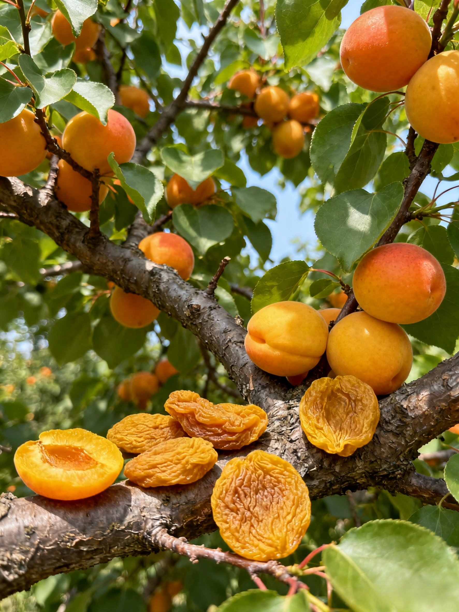 Sweet and sour sugar-free dried apricots