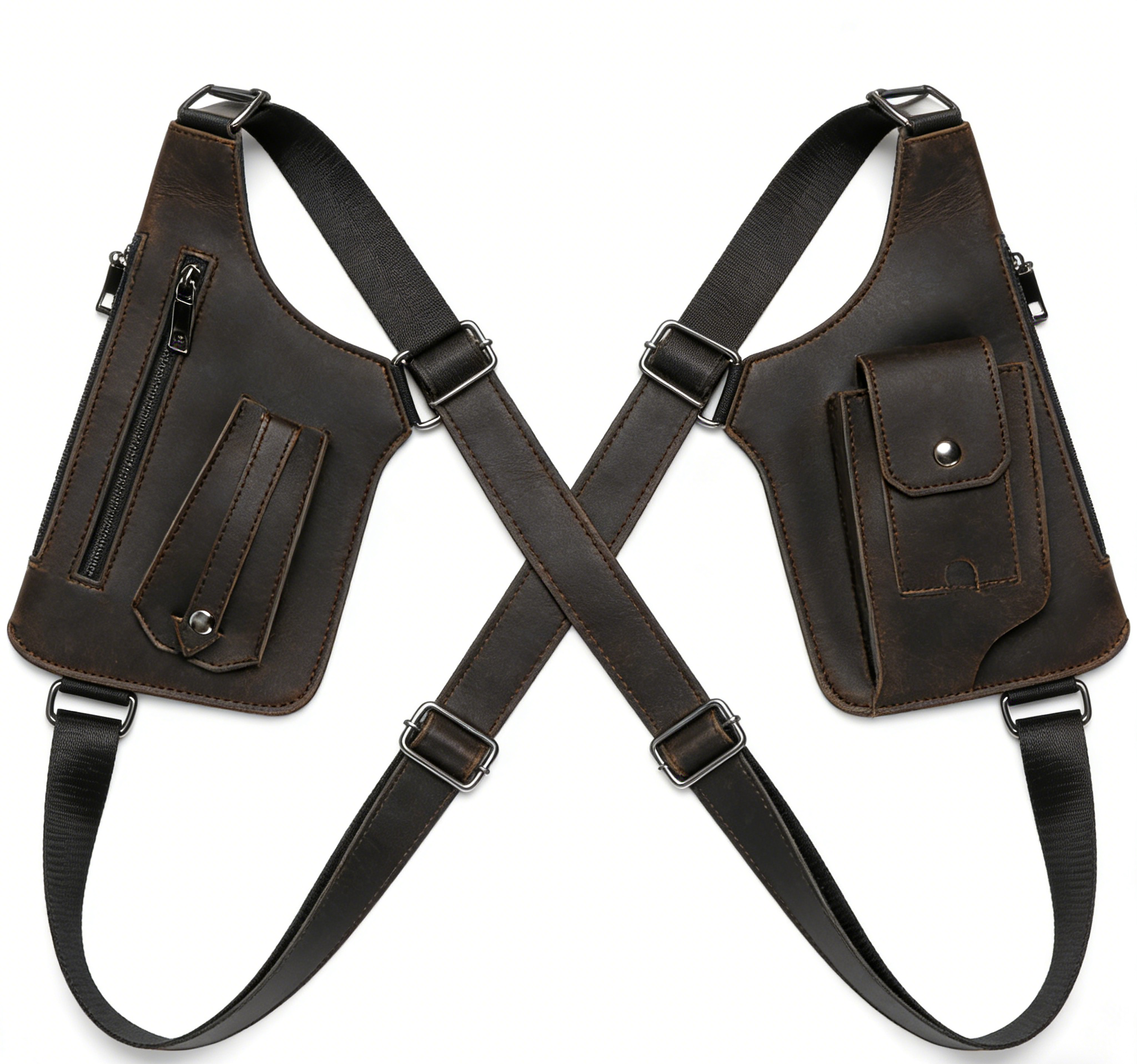 Premium Leather Underarm Shoulder Bag: Adjustable Anti-Theft Holster Design for Men & Women