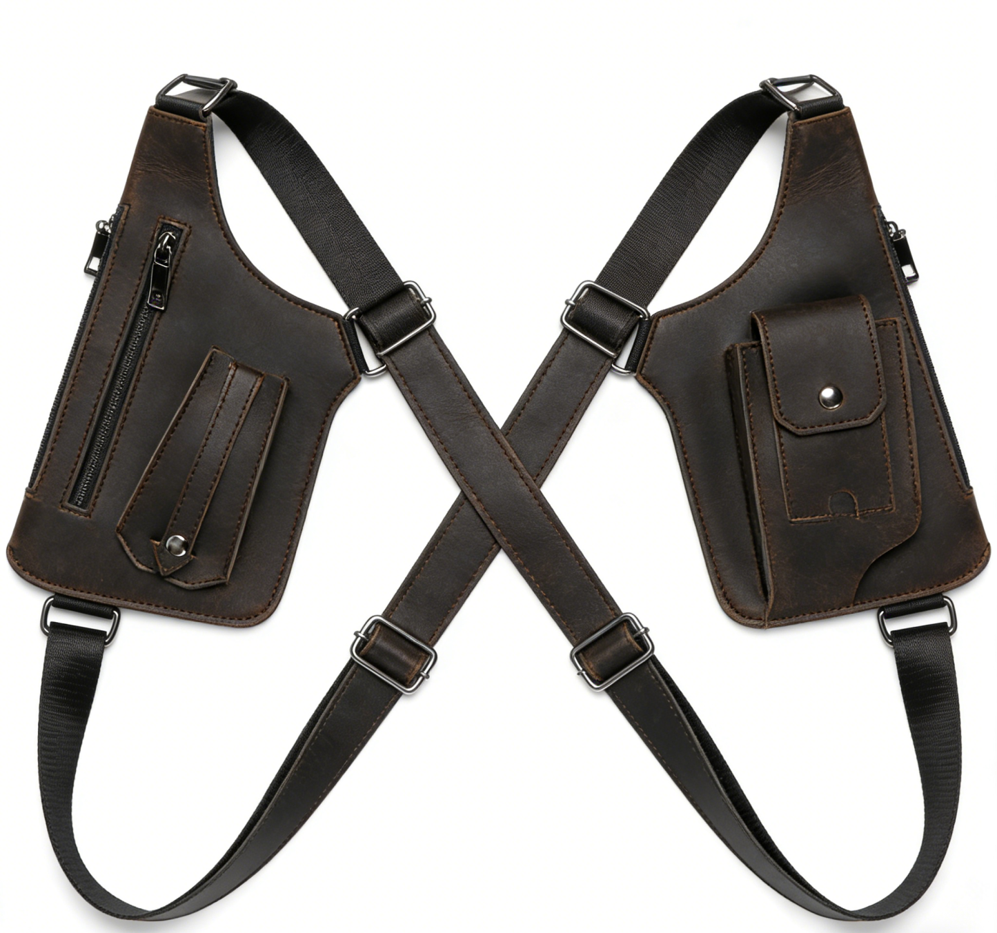 Premium Leather Underarm Shoulder Bag: Adjustable Anti-Theft Holster Design for Men & Women