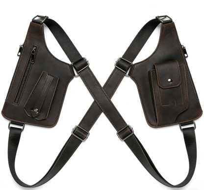 Premium Leather Underarm Shoulder Bag: Adjustable Anti-Theft Holster Design for Men & Women