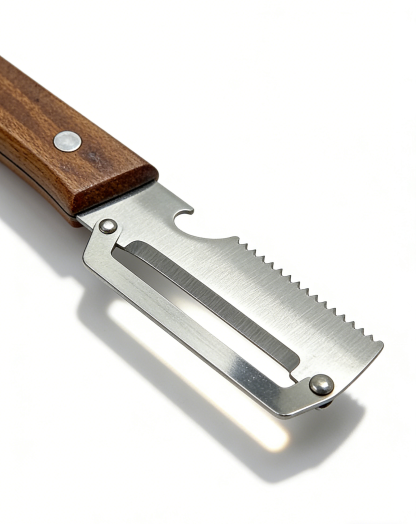 Heavy Duty Wide Food Peeler with Bottle Opener | Ultra Sharp Stainless Steel for Hard Skin Vegetables & Fruits