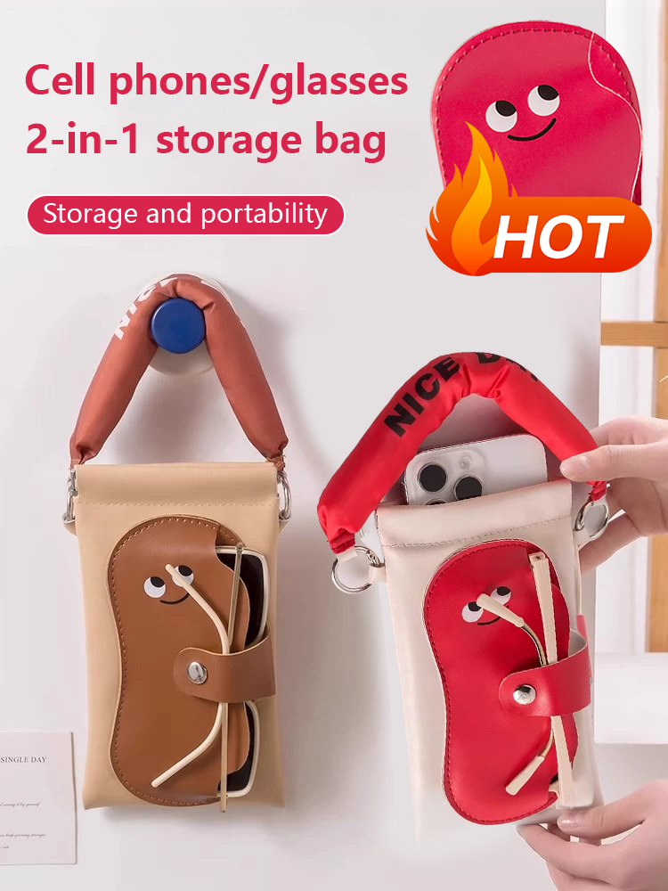 Portable mobile phone and sunglasses 2 in 1 pressure-proof storage bag