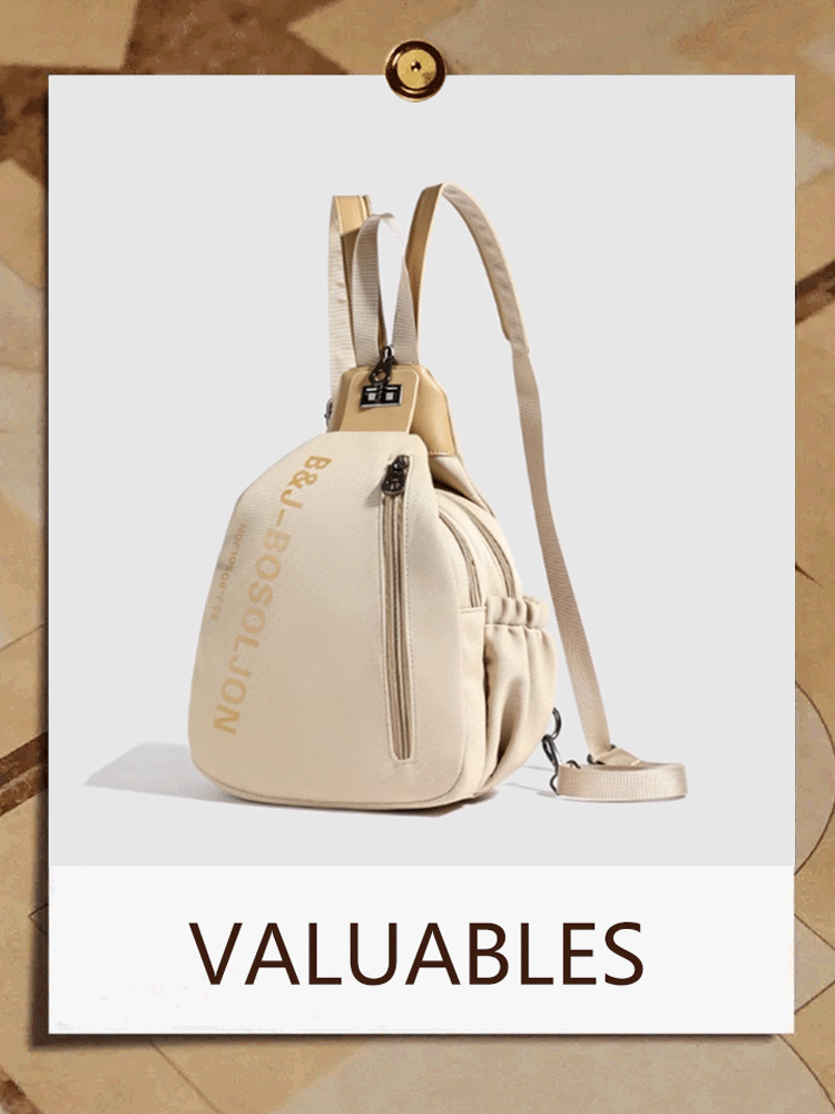 Ladies large capacity shoulder bag Multicompartment antitheft lightweight chest bag shoulder bag