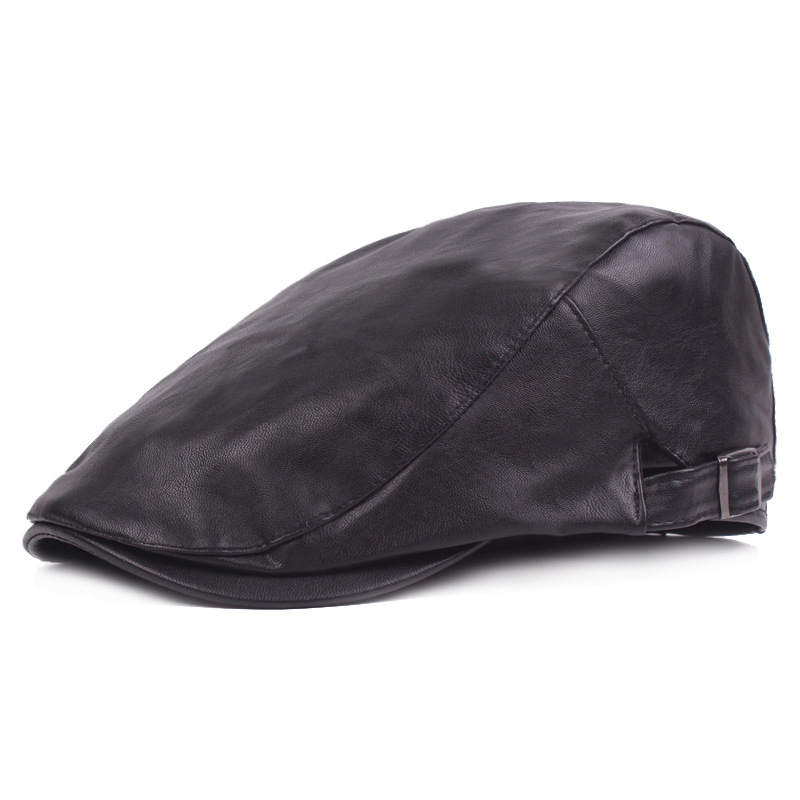 Men's Genuine Leather Beret Hat