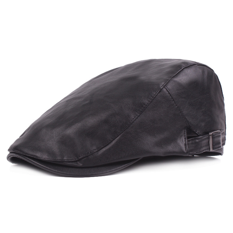 Men's Genuine Leather Beret Hat