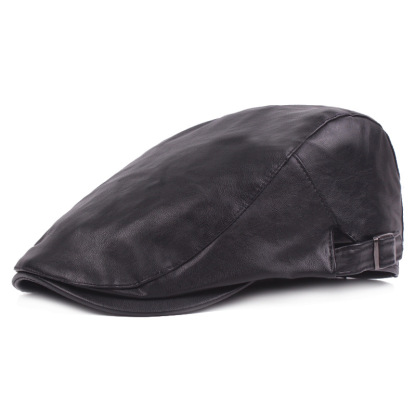 Men's Genuine Leather Beret Hat
