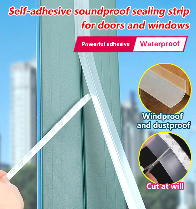 Self-adhesive door and window seal strip glass door seam door bottom sound insulation and windproof