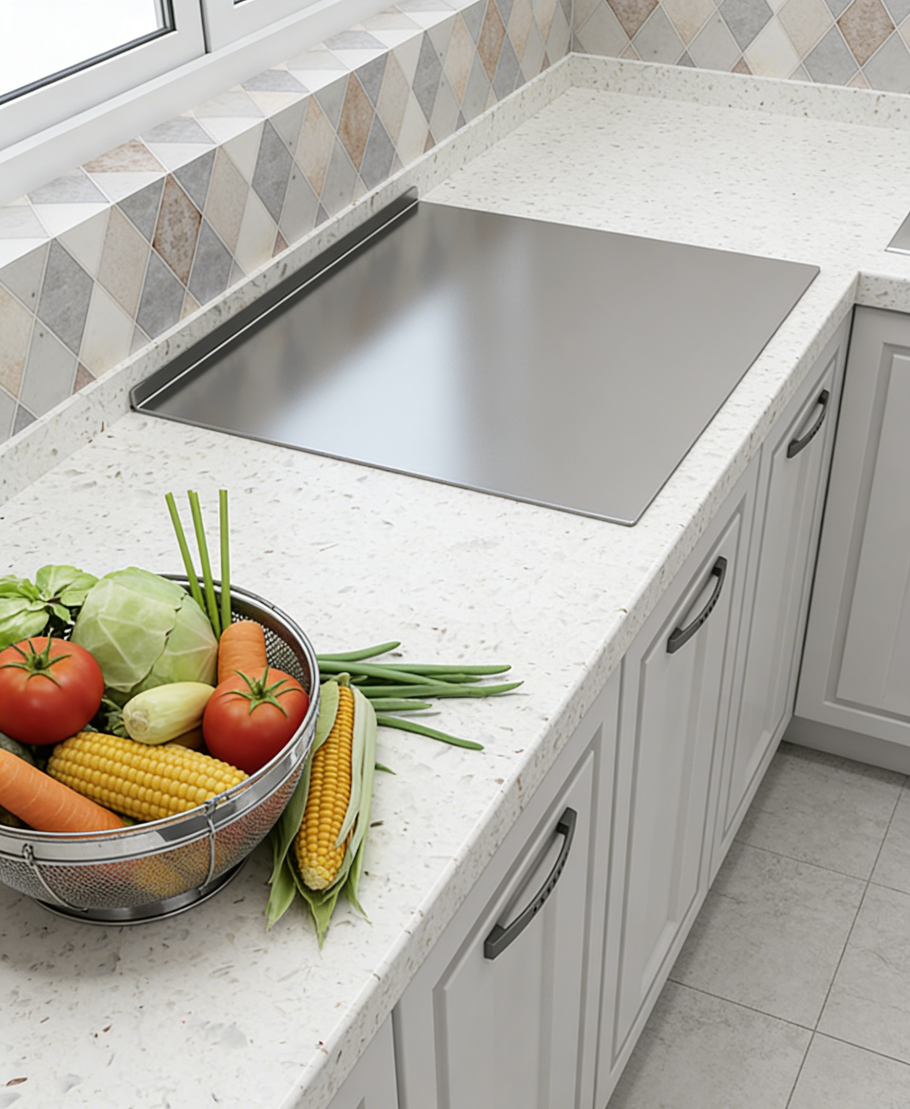 Premium 304 Stainless Steel Cutting Board: Anti-Mold & Antibacterial Double-Sided Chopping Board | Heavy Duty, Easy to Clean for Meat, Veggies & Fruit (Food Grade)