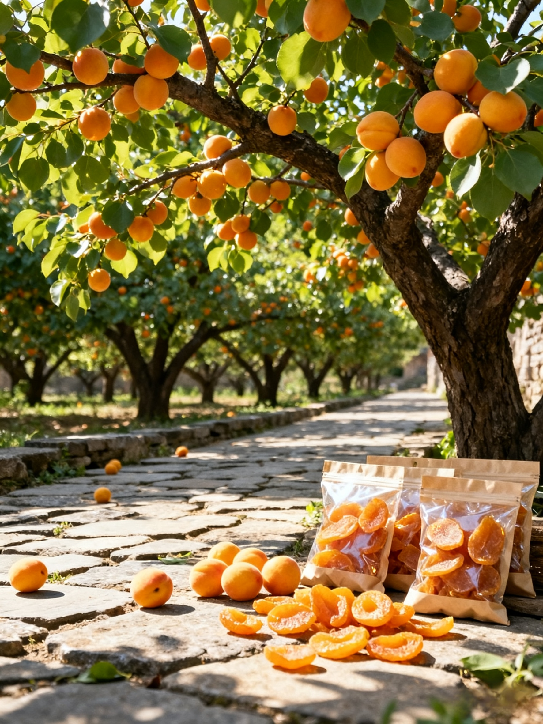 Sweet and sour sugar-free dried apricots