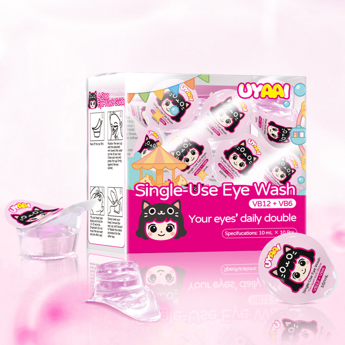 UYAAI Disposable Eye Wash Solution 10ml × 10 Vials