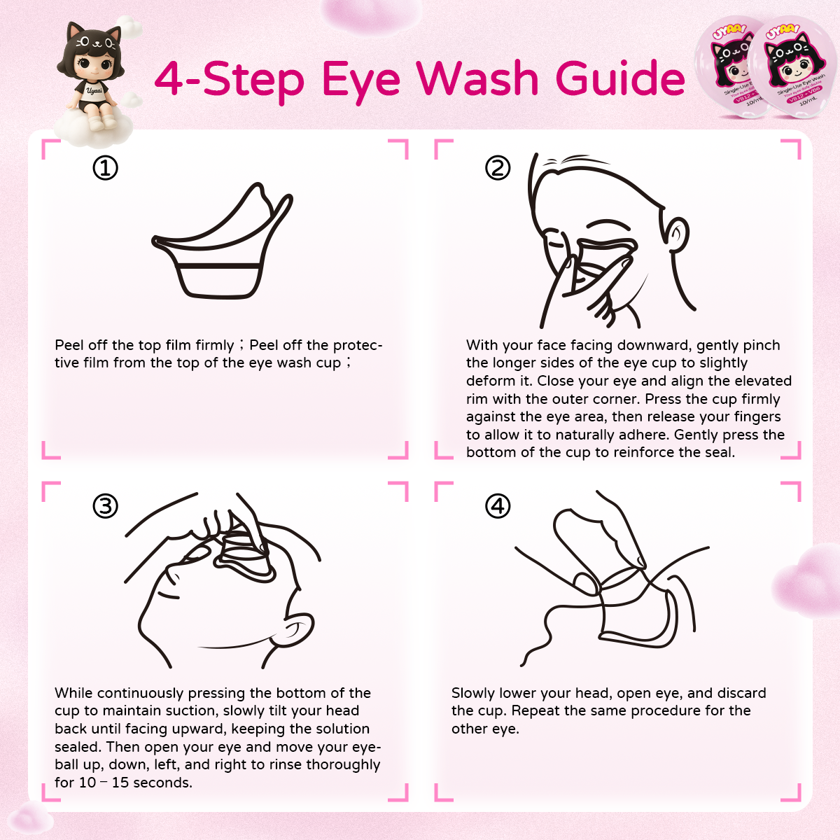 UYAAI Disposable Eye Wash Solution 10ml × 10 Vials