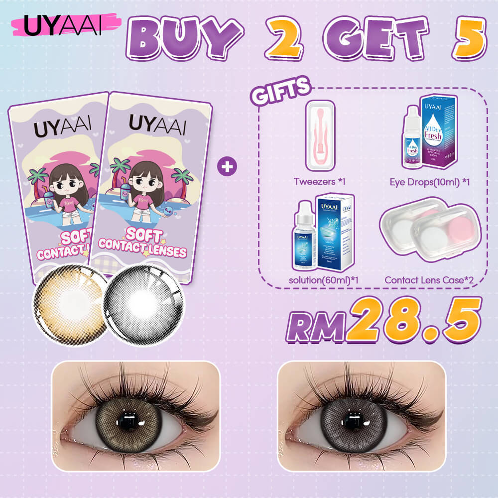 [ Buy 2 Get 5 Gifts] UYAAI 14.0-14.5MM Contact Lens Combo Set