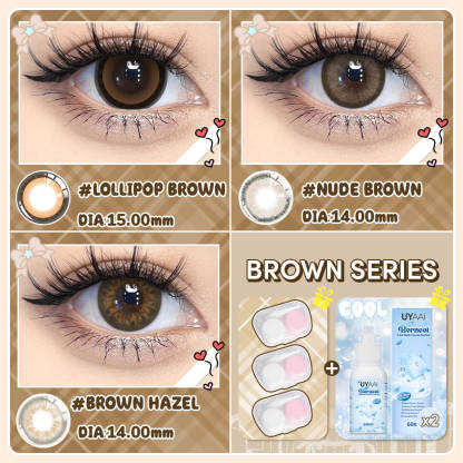 [Buy 3 Get 8] UYAAI 14.0-14.5MM Contact Lens Combo Set