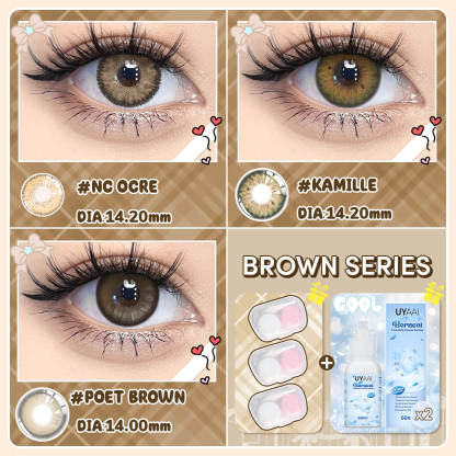 [Buy 3 Get 8] UYAAI 14.0-14.5MM Contact Lens Combo Set